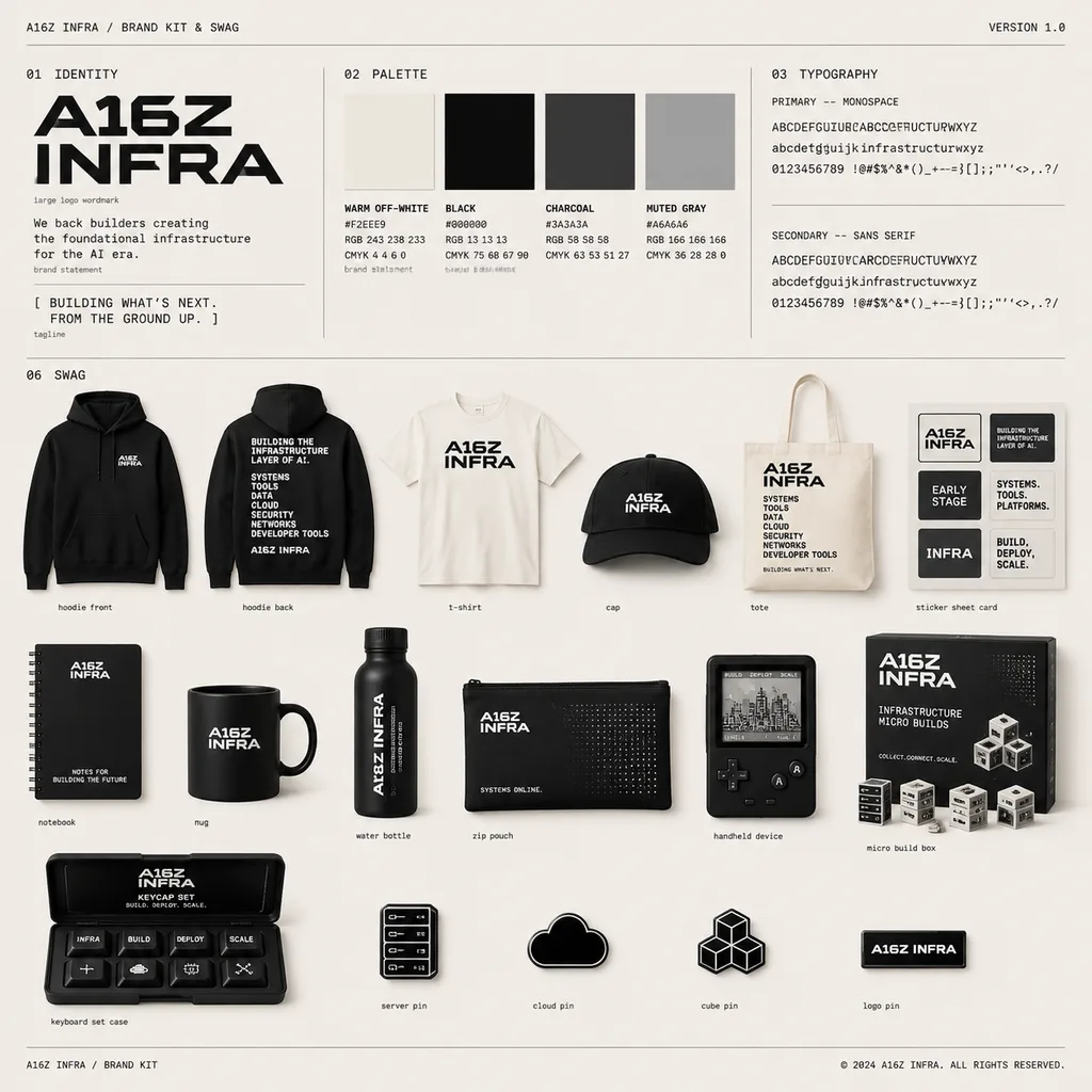 Monochrome Tech Brand Identity Board
