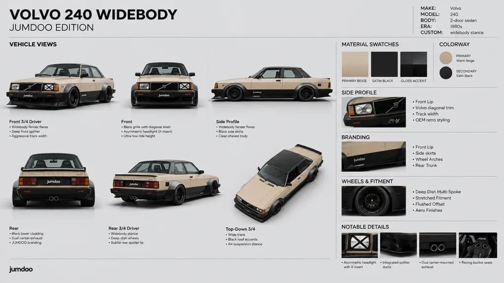 Custom Car Design Spec Sheet