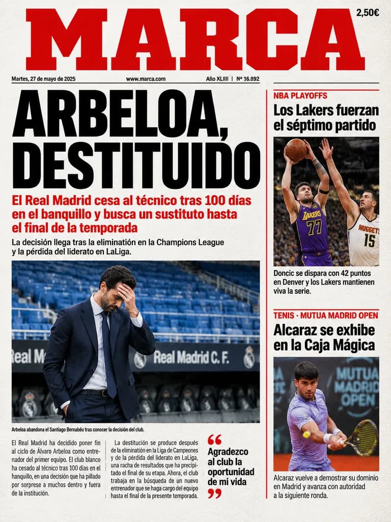 Spanische Sportzeitung Titelseite