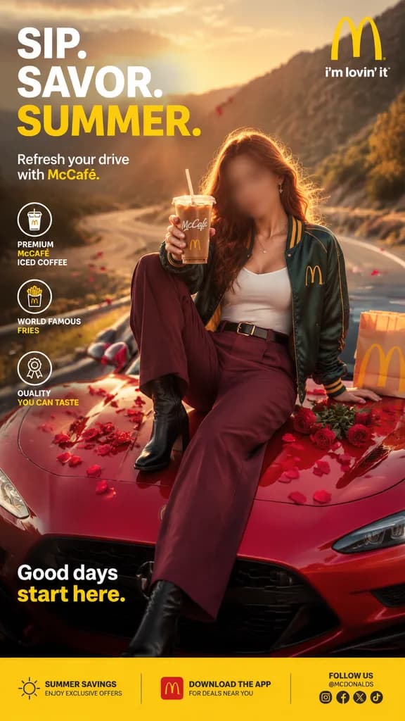 Summer McCafé Mountain Road Poster