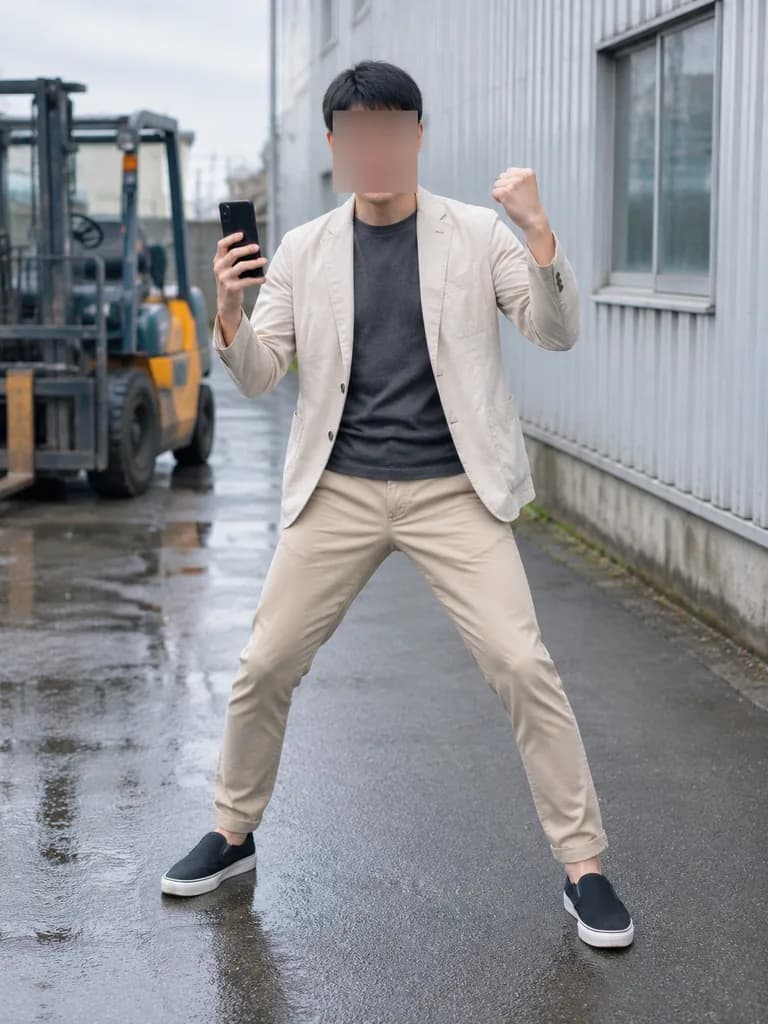 工業路地のキャンディッドストリート写真