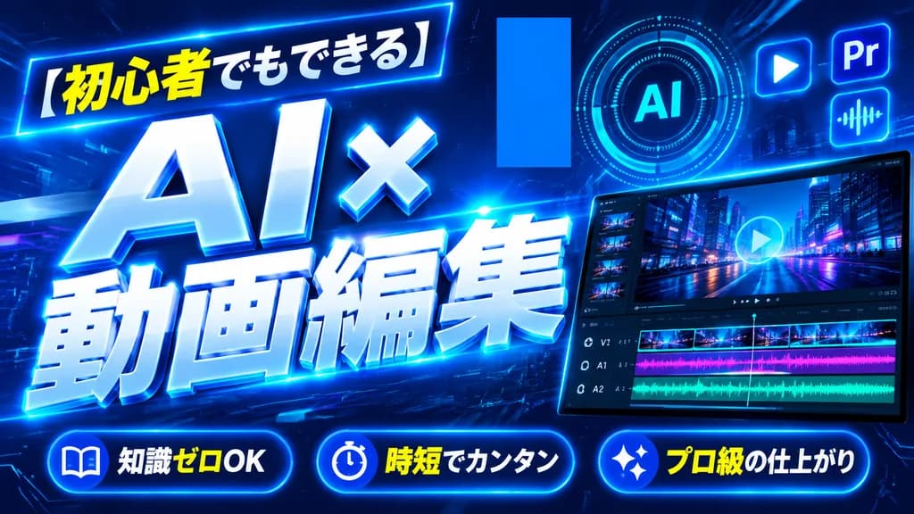 サイバーパンク風ネオンブルー動画編集サムネイル