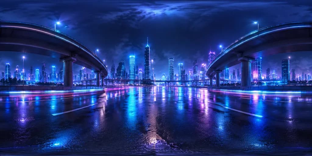 Cyberpunk Highway 360 HDRI Map