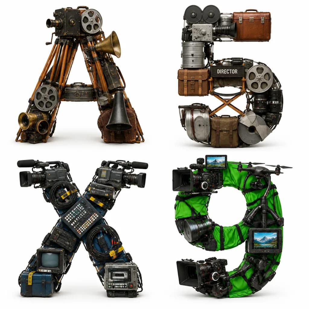 Cinematic Eras Typographic 3D Grid
