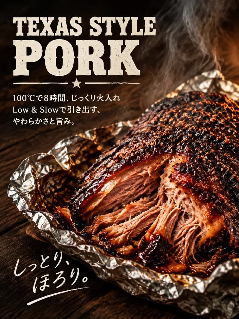 德州風味手撕烤豬肉廣告海報