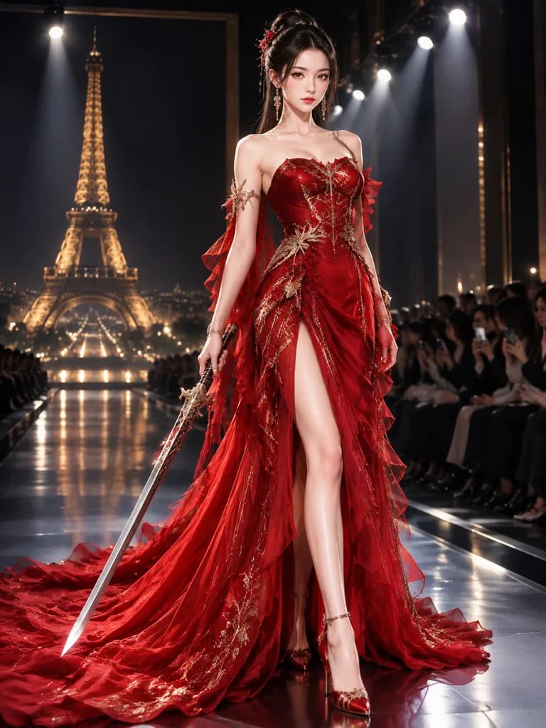 Runway High-Fashion Couture Model