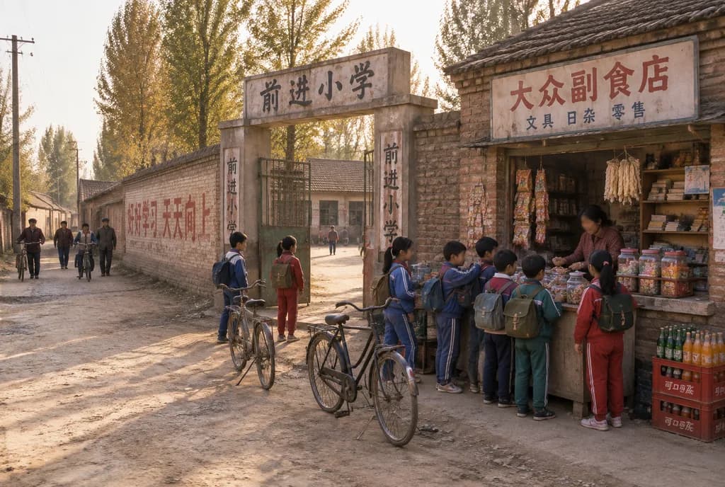 Late 1990s Rural Village School Gate