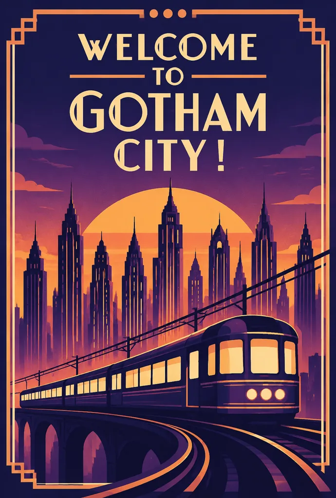 Art Deco Retro Transit Travel Poster