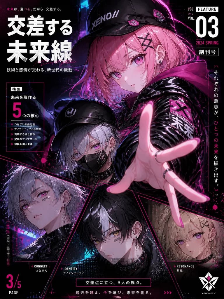 Cyberpunk Anime Magazine Cover Design