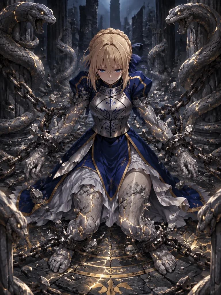 部分石化の女騎士ファンタジーカード