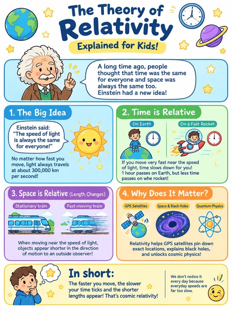 子供向け図解相対性理論教育ポスター