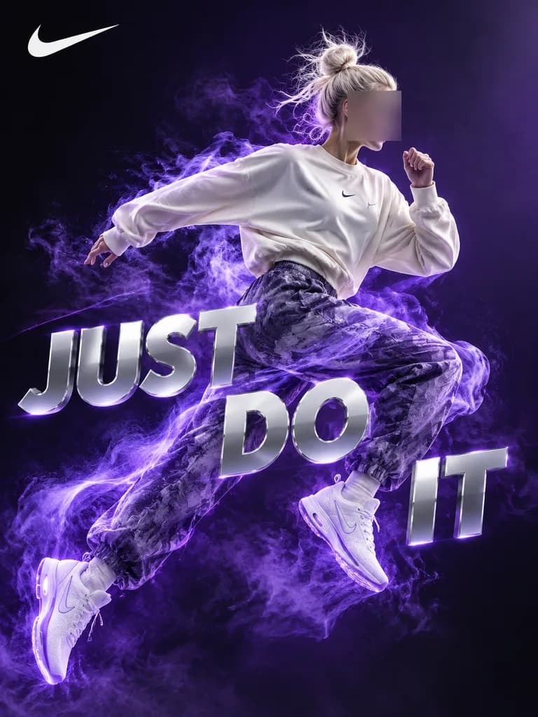 Surreal Violet Athletic Campaign Poster