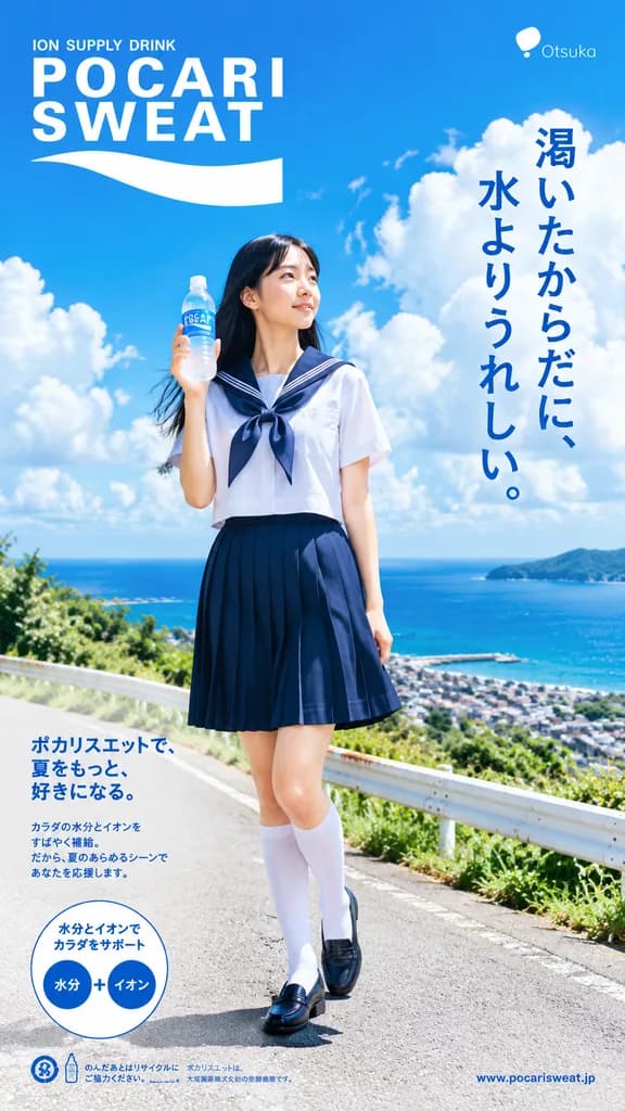 Japanese Coastal Sports Drink Advertisement
