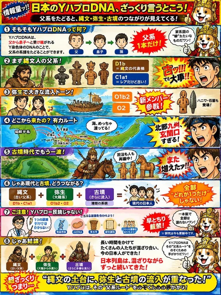 日本父系基因歷史日漫科普資訊圖