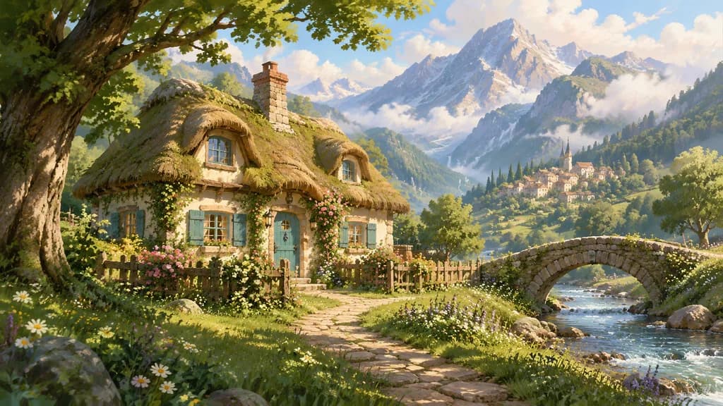 阿爾卑斯山谷中的童話小屋