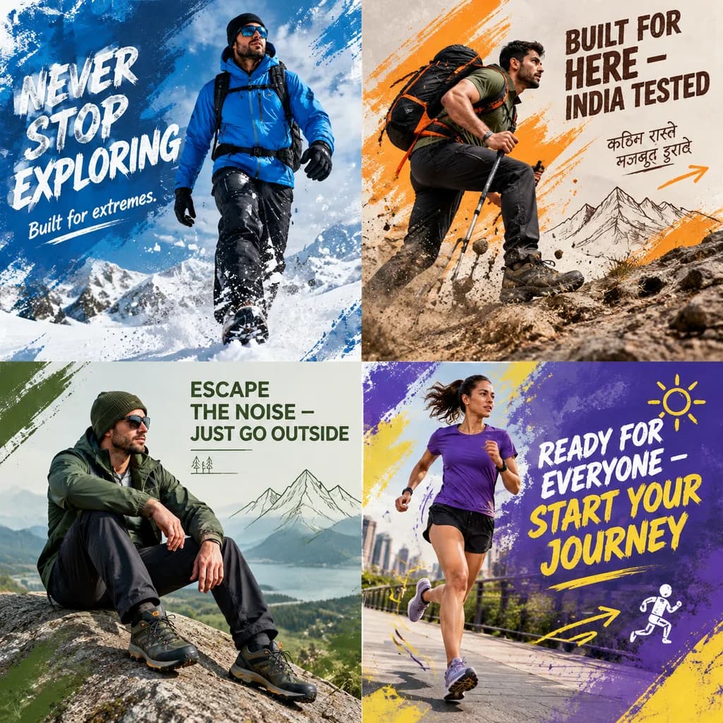 Outdoor Sportswear Advertising Poster Grid