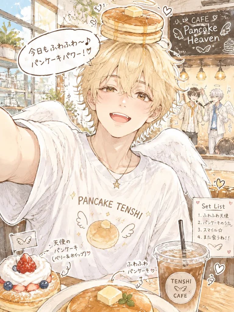 Pancake Angel Idol Cafe Selfie