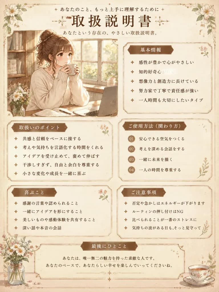 Japanese Personality User Manual Poster