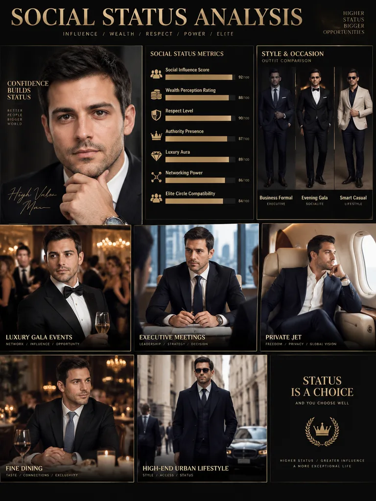 Luxury Editorial Social Status Analysis Poster