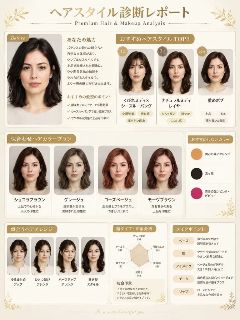 일본 살롱 스타일 헤어 진단 포스터