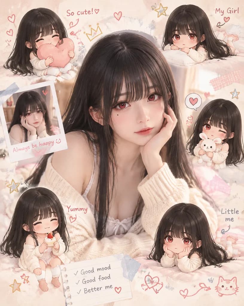 Cozy Scrapbook Photo Edit with Chibis