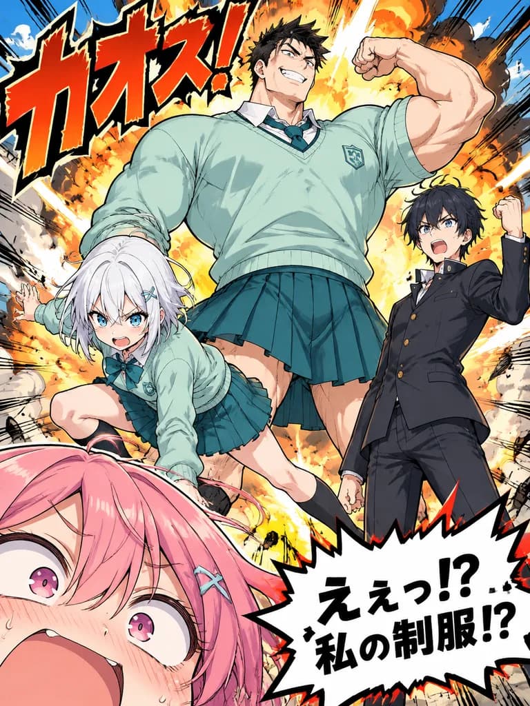 少年コメディ漫画シーンイラスト