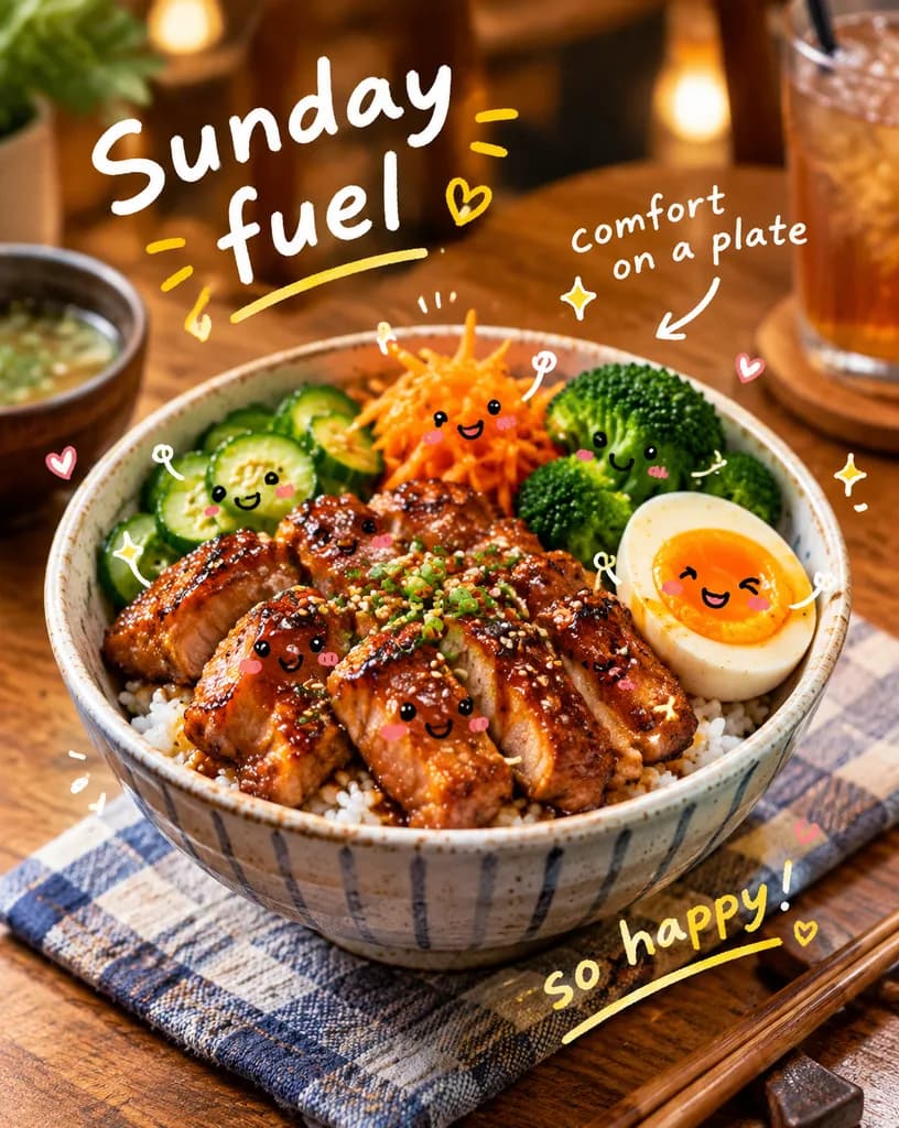 Cute Kawaii Doodle Food Photography