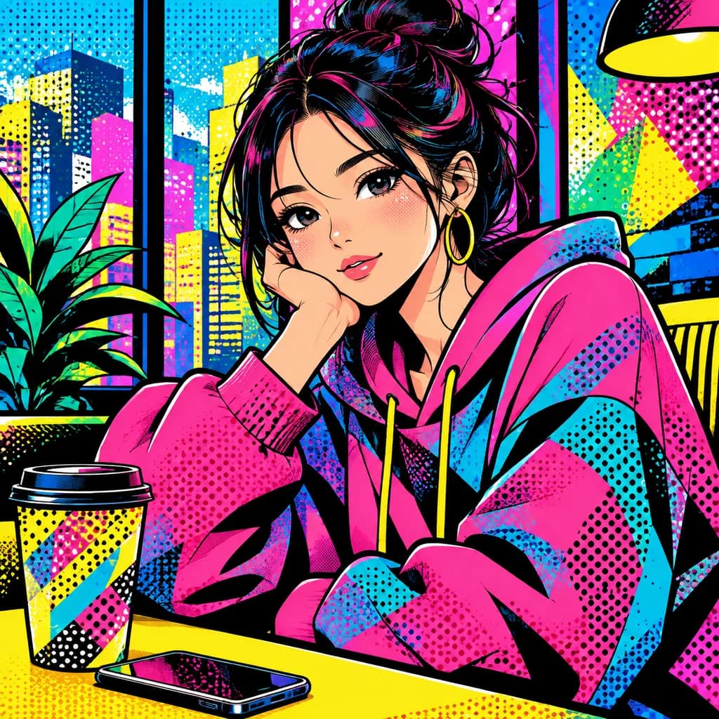 Neon Pop Art Illustration Restyle