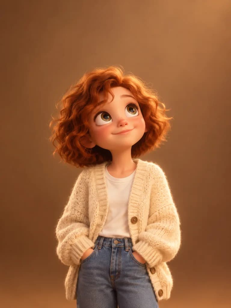 Pixar Style Girl in Knitwear