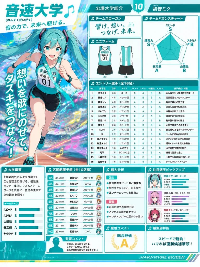 Anime Ekiden Sports Magazine Team Profile