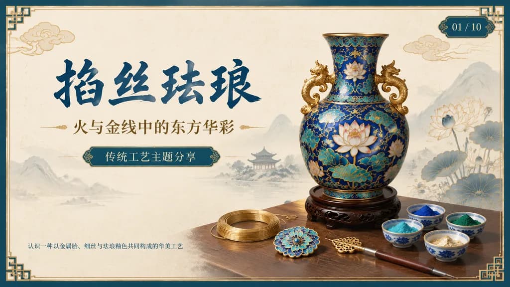 Chinese Cloisonné Craft Presentation Slide