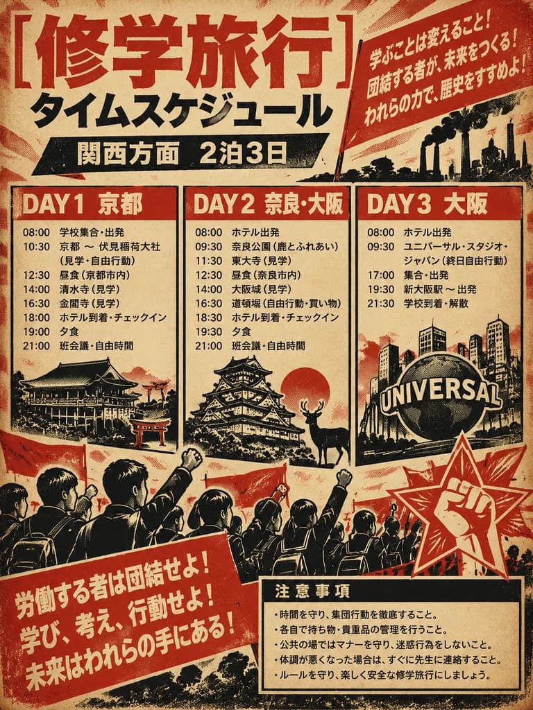 Constructivist Propaganda School Trip Poster