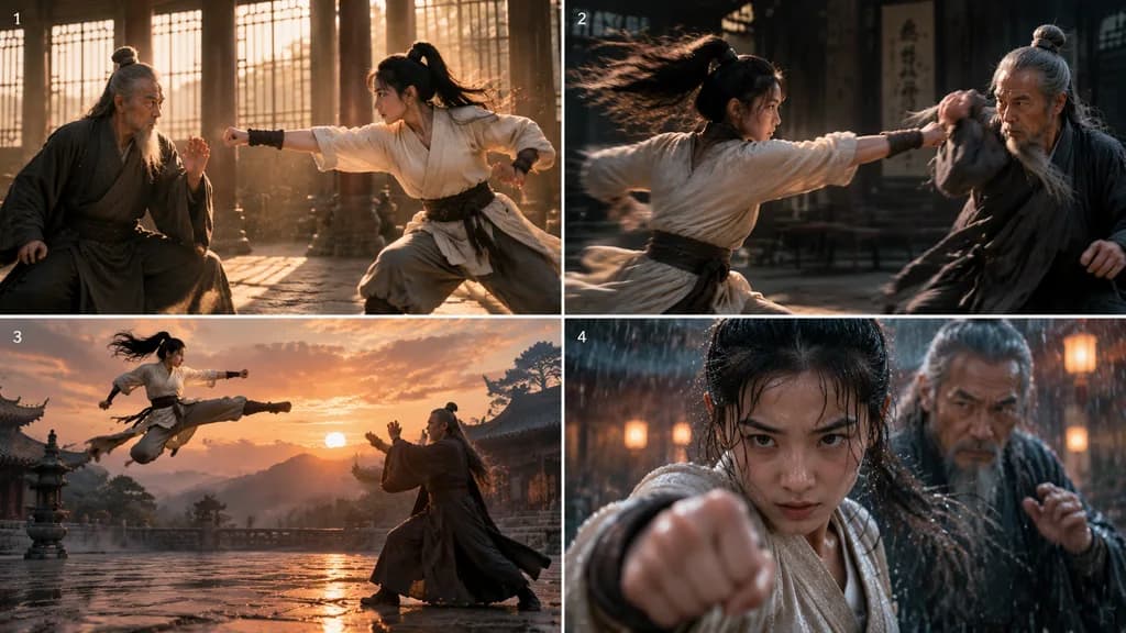 Martial Arts Sparring Storyboard Grid