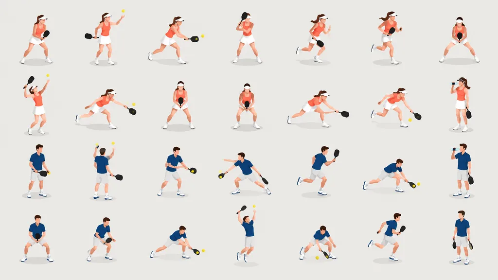 Planche de Poses Isométriques de Personnages Sportifs