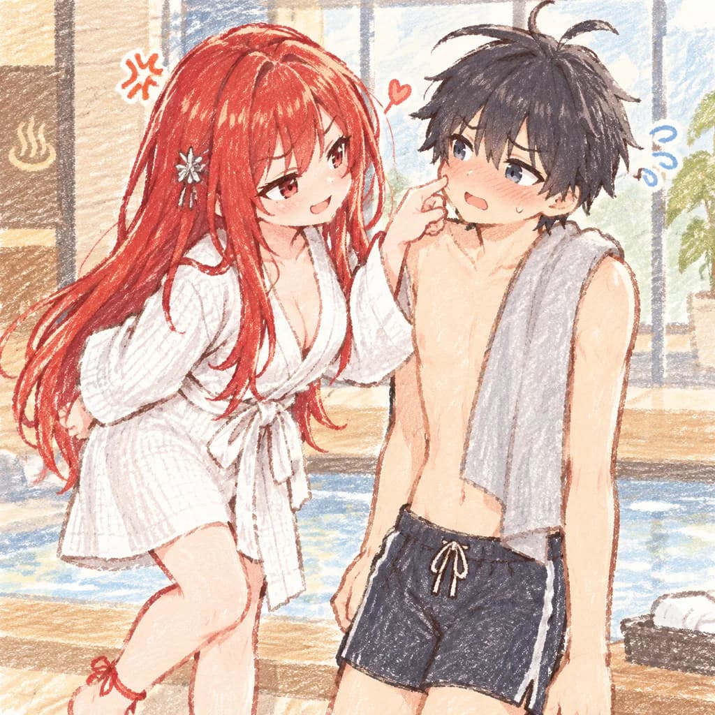 素朴なクレヨン風写真リメイク