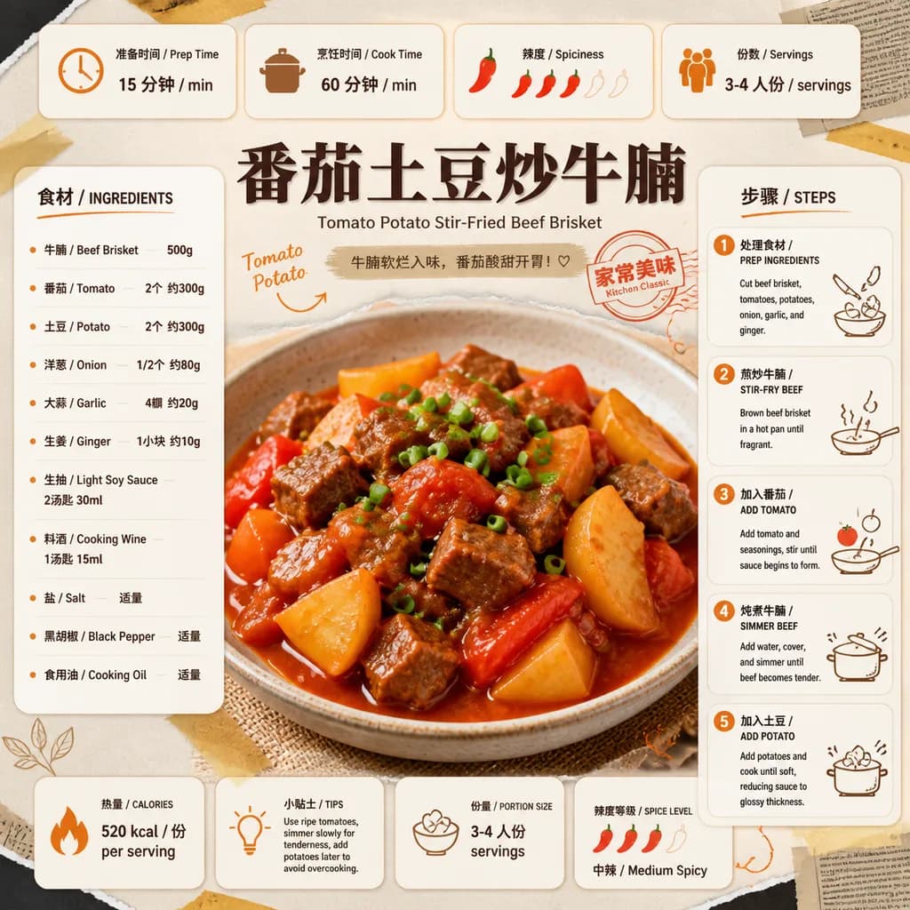 バイリンガル中華レシピインフォグラフィックポスター