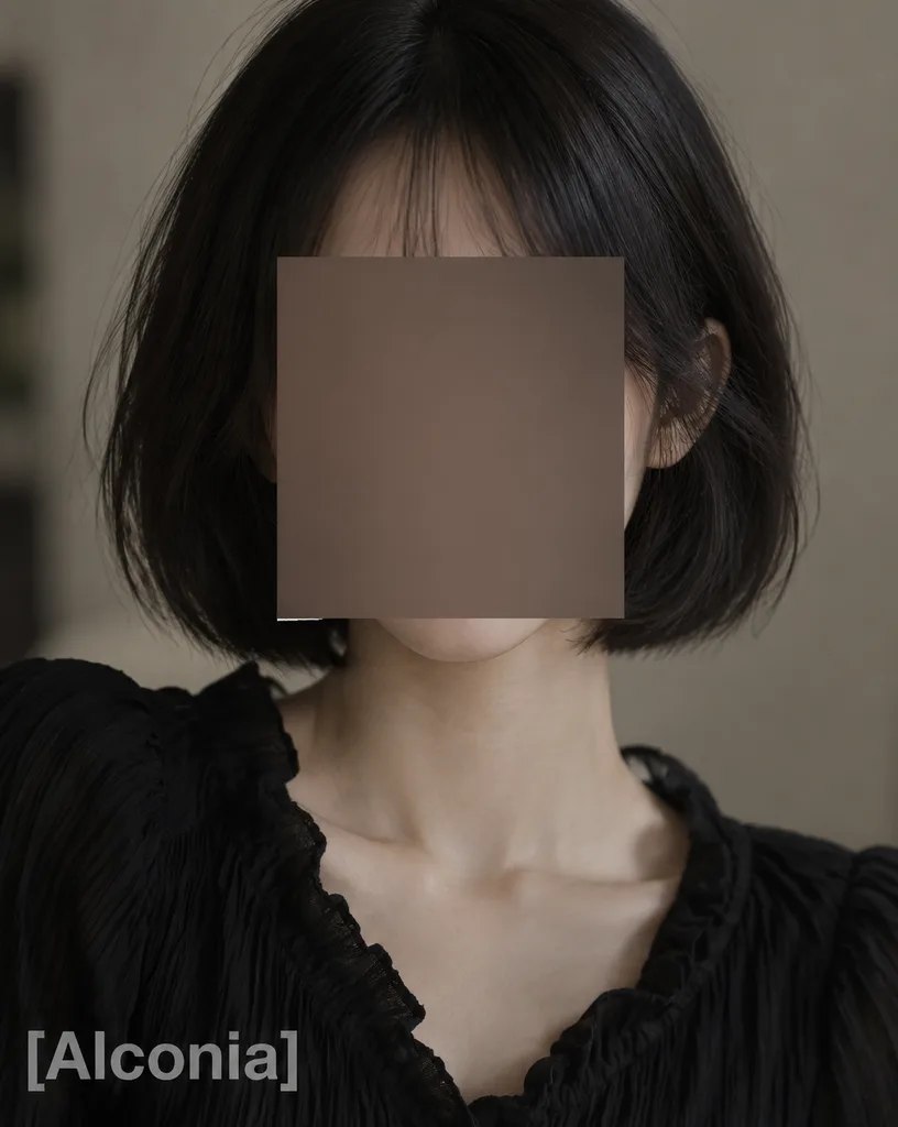 検閲ブロック付きボブのエディトリアルポートレート