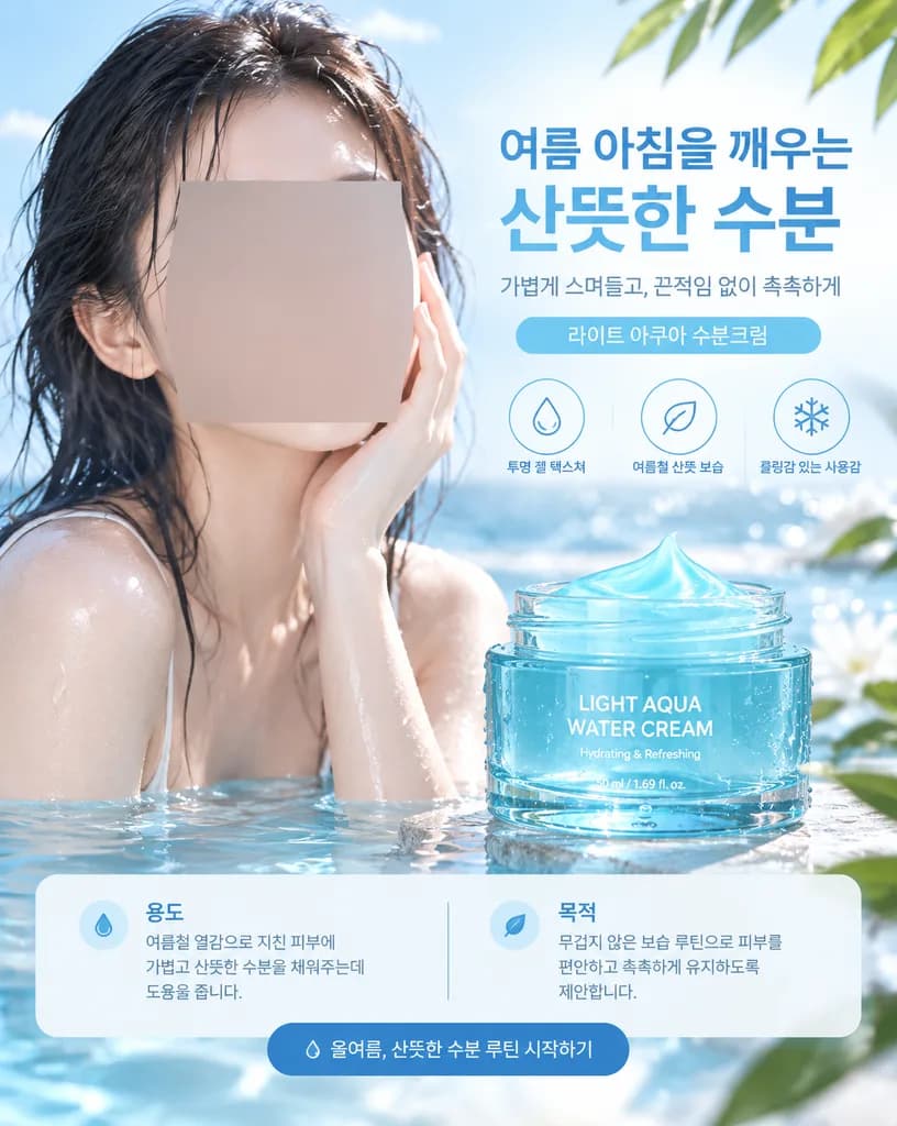 Poster Pubblicitario Coreano per Crema Viso Estiva