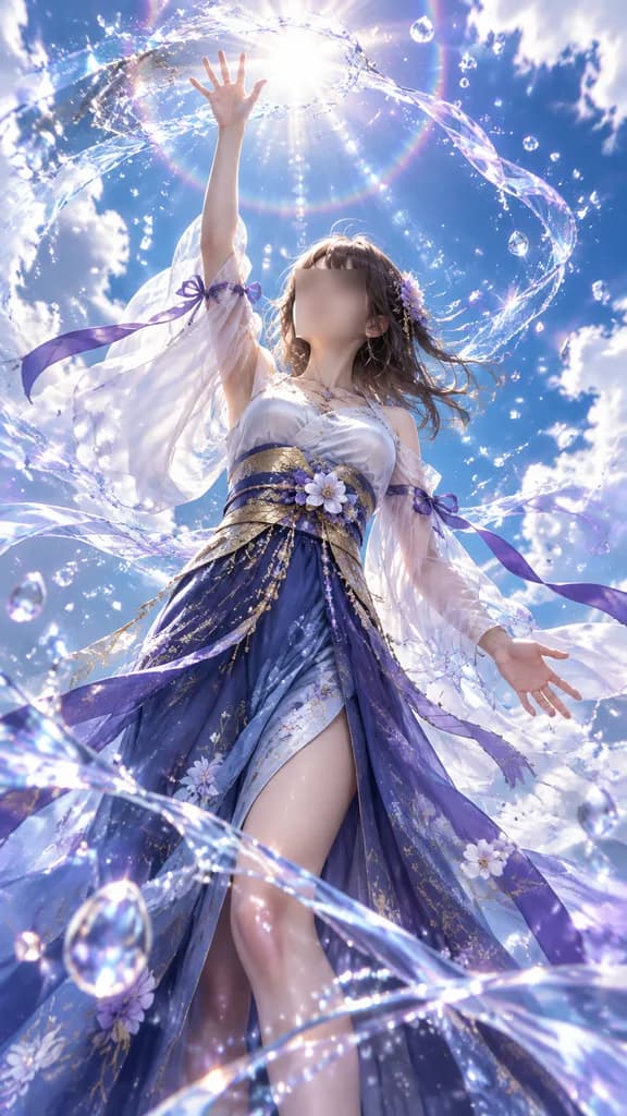 Fantasy Sky Dancer with Water Ribbons