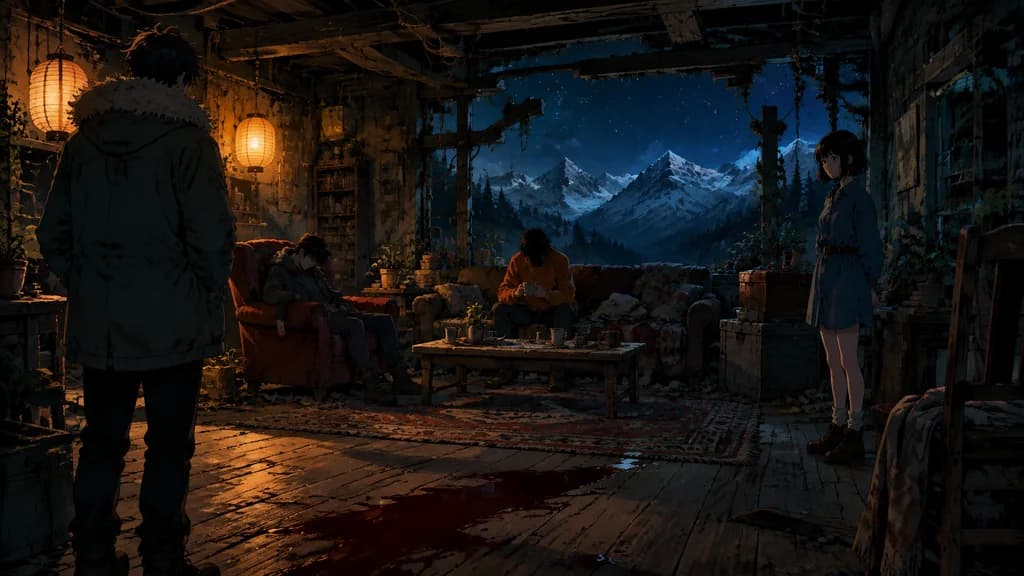 Anime Mystery Mountain Lodge Interior