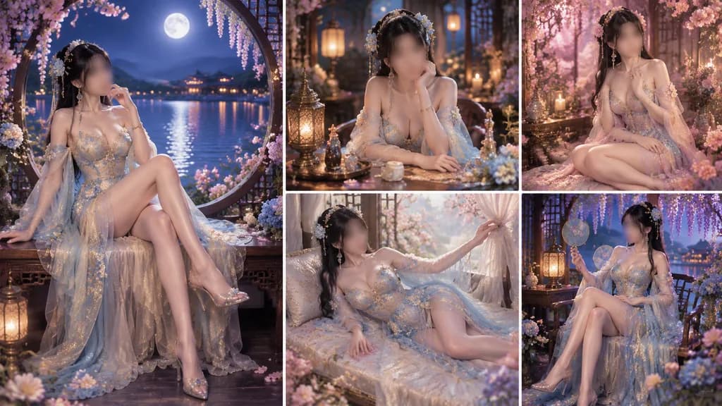 Moonlit Pavilion Boudoir Fashion Editorial