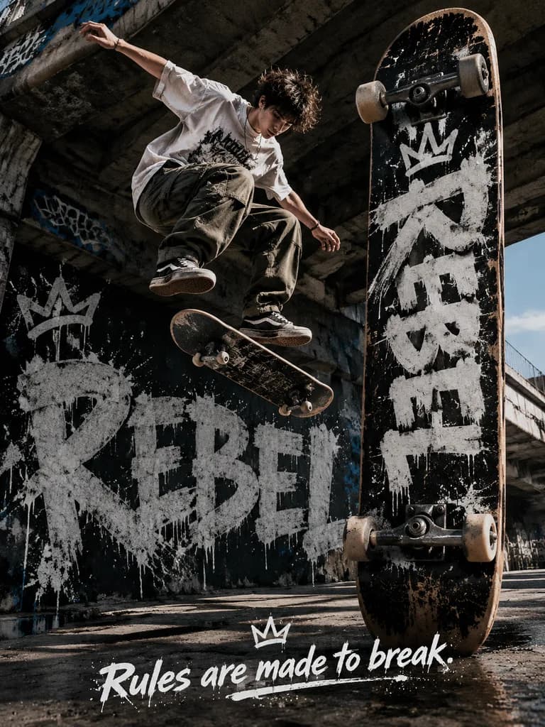 Miejski Plakat Reklamowy Streetwear i Skater