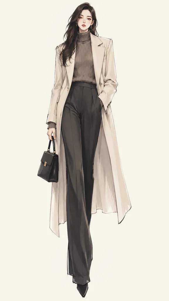 Minimalist Haute Couture Fashion Sketch
