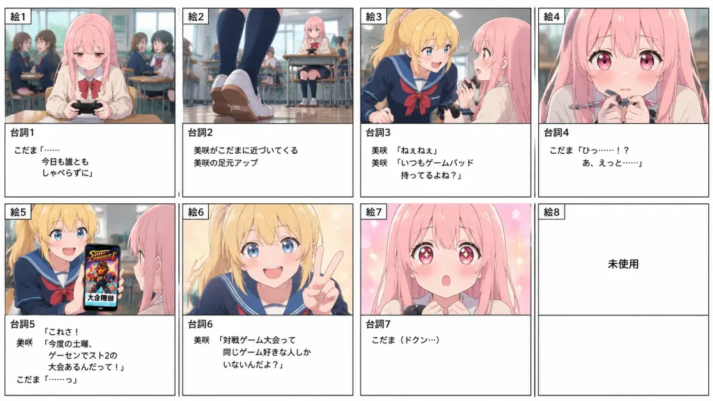 Anime School Storyboard Contact Sheet