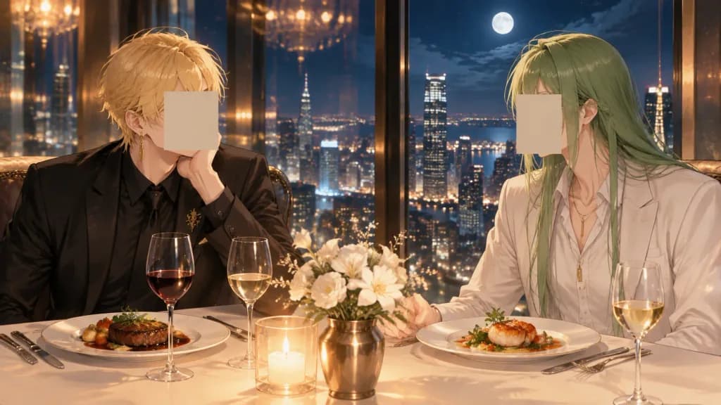 Anime High Rise Luxury Dinner Scene