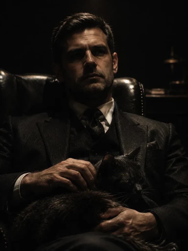 Aged Godfather Chiaroscuro Portrait