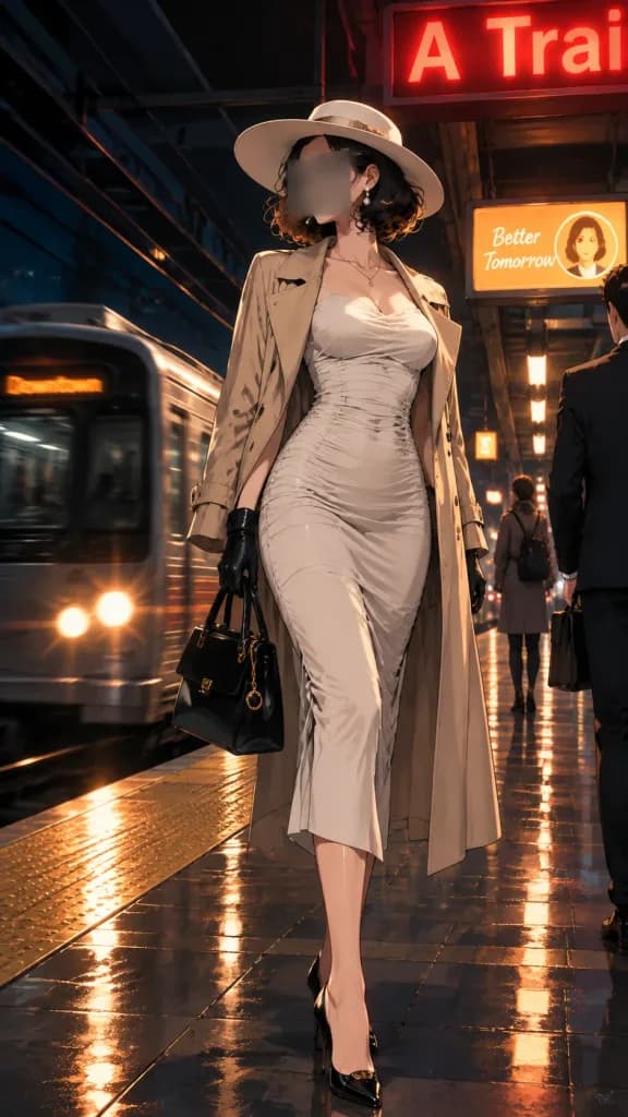 Anime Fashion Noir on Subway Platform