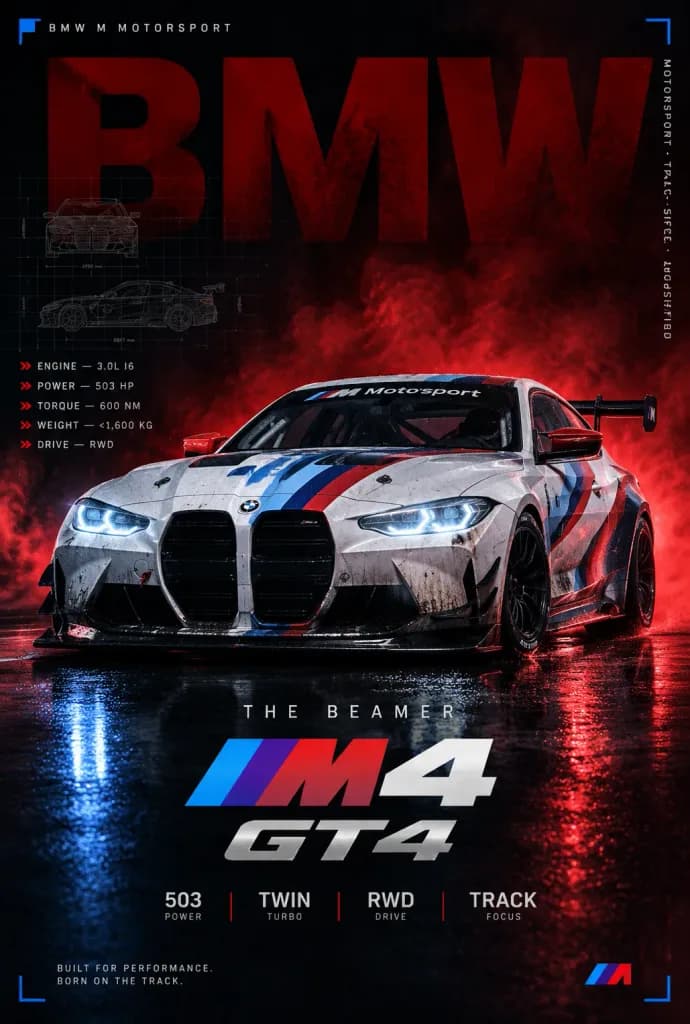 Motorsport Track Spec Race Car Poster