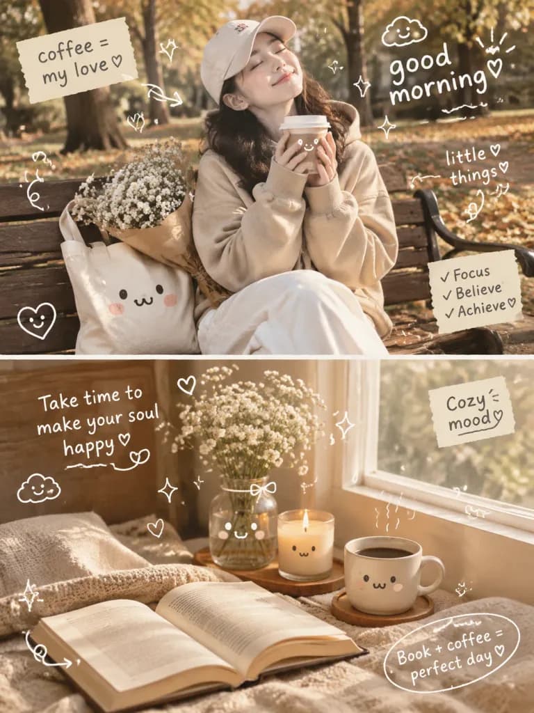 Gemütliche Herbst-Lifestyle-Fotocollage