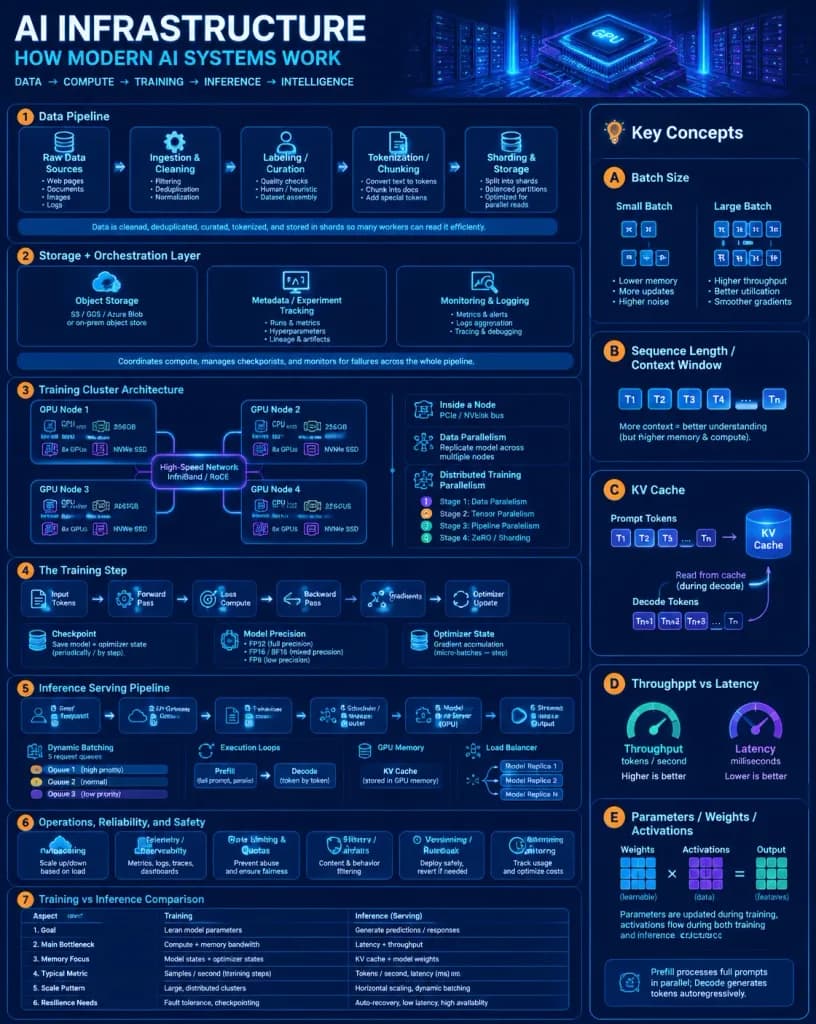 Modern AI Infrastructure Educational Infographic